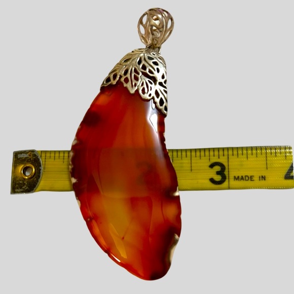 ‼️💥PRICE DROP ☄️ Beautiful Large Sterling Silver Pendant Carnelian Agate stone - Picture 8 of 11